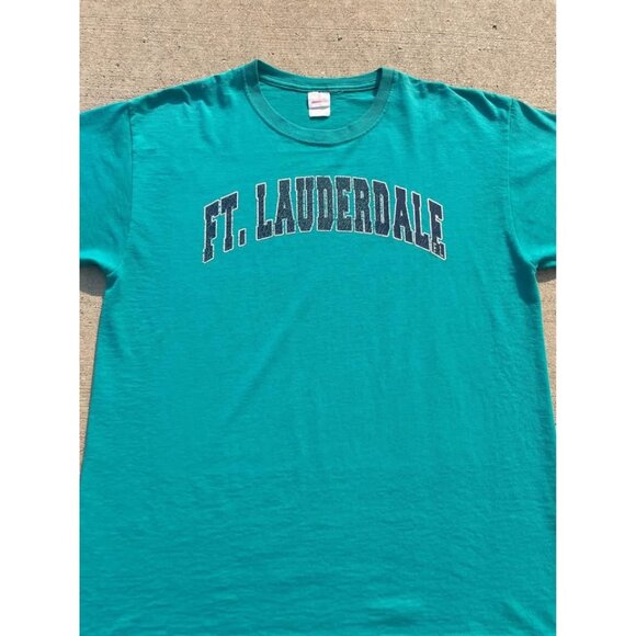 Teal / Light Green Fort Lauderdale Graphic Tee Faded - Picture 4 of 6